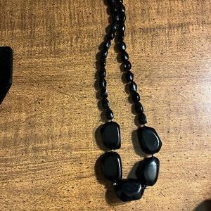 Elegant Black Beaded Necklace